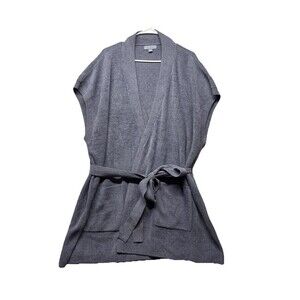 Barefoot Dreams Women's CozyChic Ultra Lite Tie Waist Vest Blue Size 3X